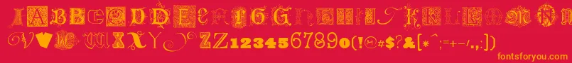 KidnappedatoldtimesFree3 Font – Orange Fonts on Red Background