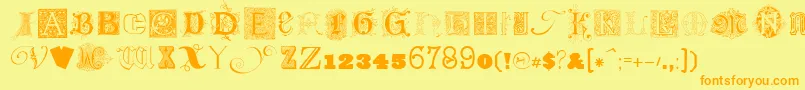 KidnappedatoldtimesFree3 Font – Orange Fonts on Yellow Background