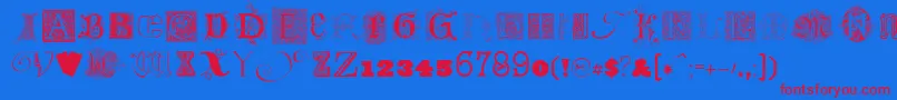 KidnappedatoldtimesFree3 Font – Red Fonts on Blue Background