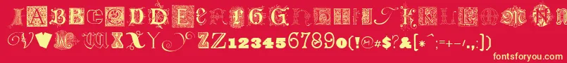 KidnappedatoldtimesFree3 Font – Yellow Fonts on Red Background