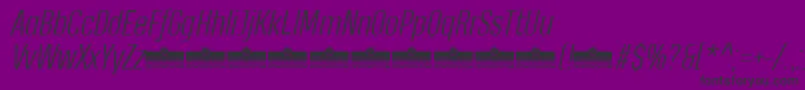 HeadingProLightItalicTrial-Schriftart – Schwarze Schriften auf violettem Hintergrund