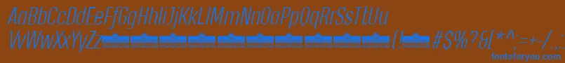 HeadingProLightItalicTrial Font – Blue Fonts on Brown Background