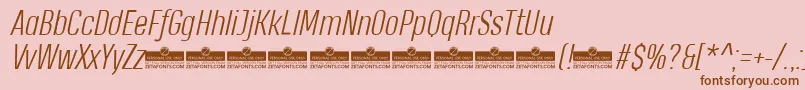 HeadingProLightItalicTrial Font – Brown Fonts on Pink Background