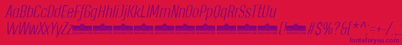 HeadingProLightItalicTrial Font – Purple Fonts on Red Background