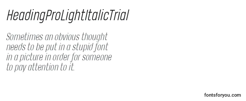 HeadingProLightItalicTrial Font