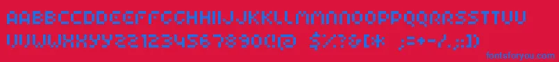 フォントHiaiec17 – 赤い背景に青い文字