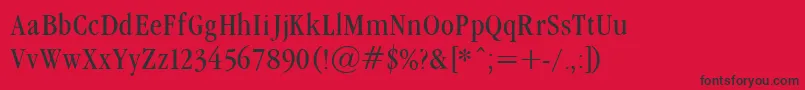 フォントGaramondcondNormal – 赤い背景に黒い文字