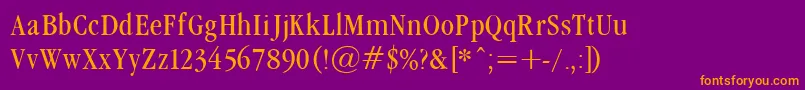 GaramondcondNormal Font – Orange Fonts on Purple Background