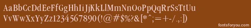 フォントGaramondcondNormal – 茶色の背景にピンクのフォント