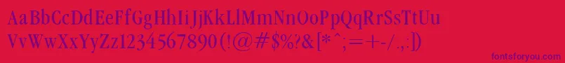 GaramondcondNormal Font – Purple Fonts on Red Background