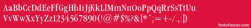 GaramondcondNormal Font – White Fonts on Red Background