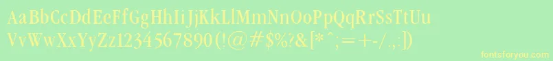 GaramondcondNormal Font – Yellow Fonts on Green Background