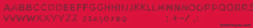 MinkdemoBold-fontti – mustat fontit punaisella taustalla