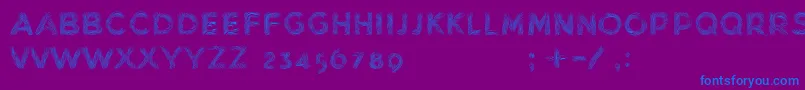フォントMinkdemoBold – 紫色の背景に青い文字
