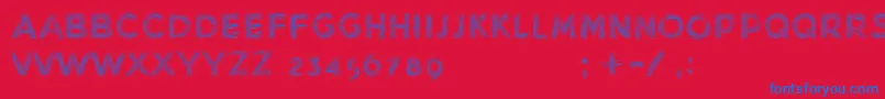 フォントMinkdemoBold – 赤い背景に青い文字