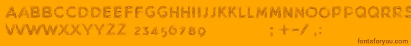 MinkdemoBold-fontti – ruskeat fontit oranssilla taustalla