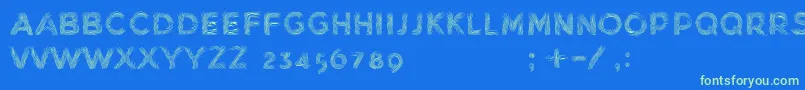 MinkdemoBold-Schriftart – Grüne Schriften auf blauem Hintergrund