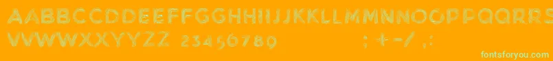 MinkdemoBold-Schriftart – Grüne Schriften auf orangefarbenem Hintergrund
