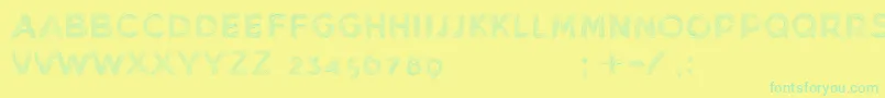 MinkdemoBold-fontti – vihreät fontit keltaisella taustalla