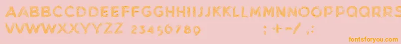 Fonte MinkdemoBold – fontes laranjas em um fundo rosa