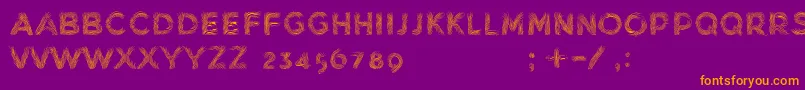 MinkdemoBold-Schriftart – Orangefarbene Schriften auf violettem Hintergrund