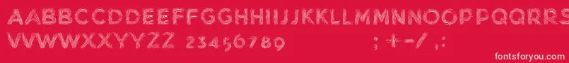 フォントMinkdemoBold – 赤い背景にピンクのフォント