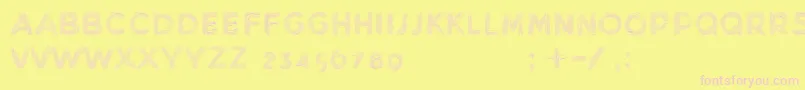 MinkdemoBold-fontti – vaaleanpunaiset fontit keltaisella taustalla