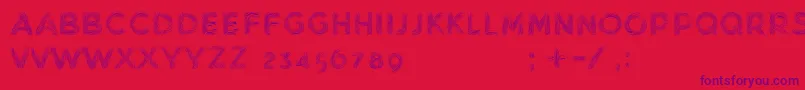 Czcionka MinkdemoBold – fioletowe czcionki na czerwonym tle