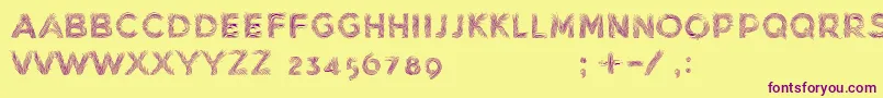MinkdemoBold-fontti – violetit fontit keltaisella taustalla