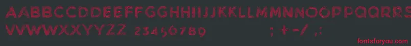 MinkdemoBold-fontti – punaiset fontit mustalla taustalla
