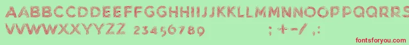 MinkdemoBold-fontti – punaiset fontit vihreällä taustalla