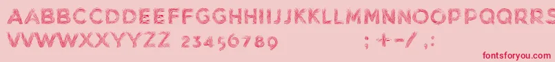 フォントMinkdemoBold – ピンクの背景に赤い文字