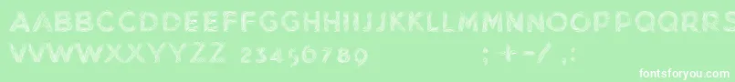 MinkdemoBold-fontti – valkoiset fontit vihreällä taustalla