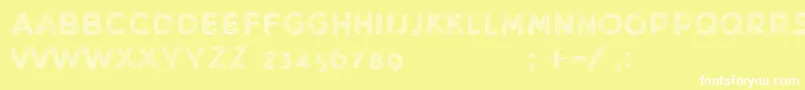 Czcionka MinkdemoBold – białe czcionki na żółtym tle