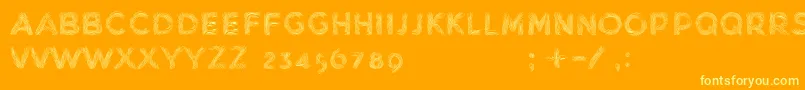 MinkdemoBold-fontti – keltaiset fontit oranssilla taustalla
