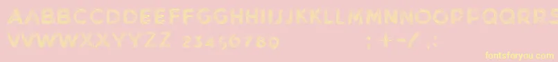 Шрифт MinkdemoBold – жёлтые шрифты на розовом фоне