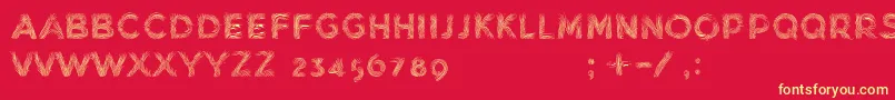 MinkdemoBold-fontti – keltaiset fontit punaisella taustalla