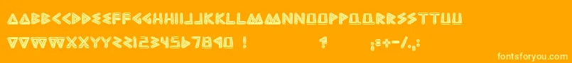 BadEscher Font – Yellow Fonts on Orange Background