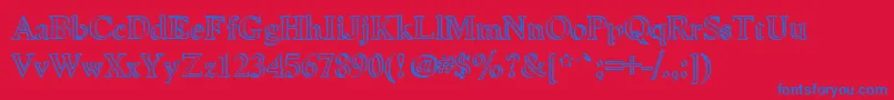Niewcmc Font – Blue Fonts on Red Background