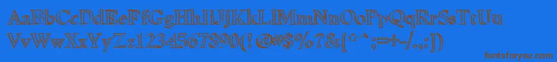 Niewcmc Font – Brown Fonts on Blue Background