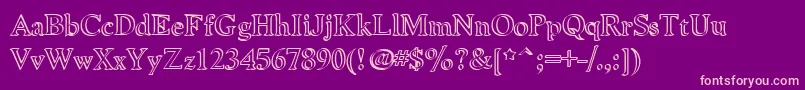 Niewcmc Font – Pink Fonts on Purple Background