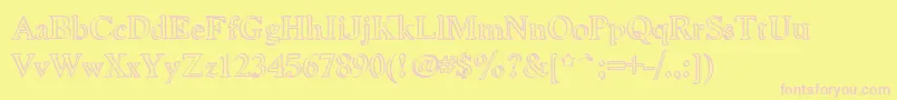 Niewcmc Font – Pink Fonts on Yellow Background