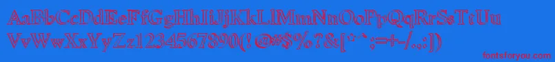 Niewcmc Font – Red Fonts on Blue Background