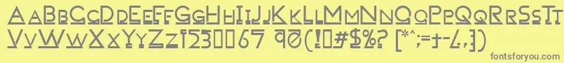 フォントFailedfont – 黄色の背景に灰色の文字