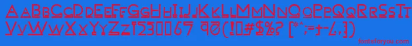 Failedfont-fontti – punaiset fontit sinisellä taustalla