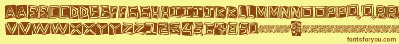 Шрифт Goldring – коричневые шрифты на жёлтом фоне