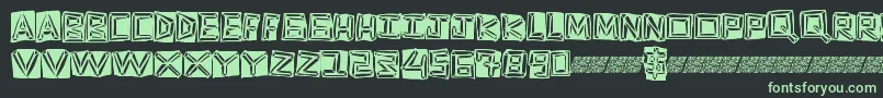 フォントGoldring – 黒い背景に緑の文字