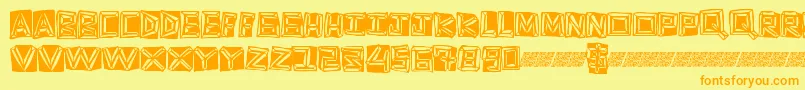 Goldring Font – Orange Fonts on Yellow Background