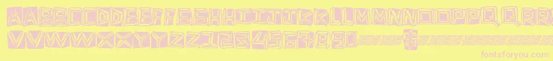 Goldring Font – Pink Fonts on Yellow Background