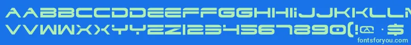 Dodger Font – Green Fonts on Blue Background